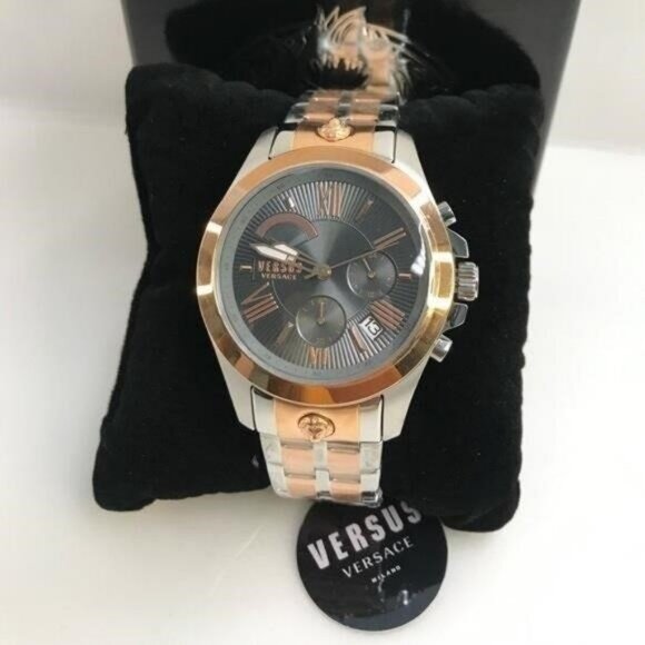 - New Authentic VERSUS Versace Men's Gray Dial Stainless Steel Bracelet Wa… - Picture 1 of 11